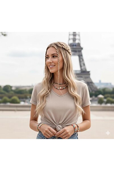 FAVORİST Γυναικείο μπλουζάκι με λαιμόκοψη σε σχήμα V