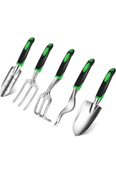 Edman set de grădinărit 5 piese, oțel inoxidabil, negru/verde