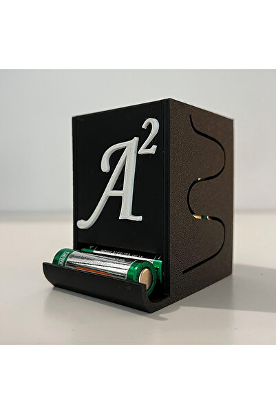 DECORADI Organizator baterii AA, 14 sloturi, negru, imprimat 3D din PLA biopl...