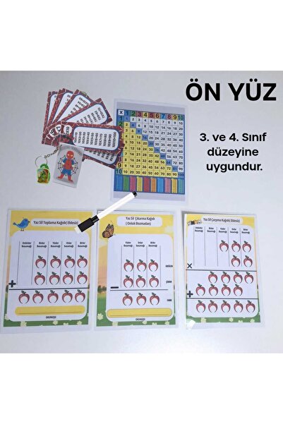 Edu&Hobby Yaz Sil Matematik Eğitim Seti (3. ve 4. Sınıf)-Çarpım Tablosu Anaht...
