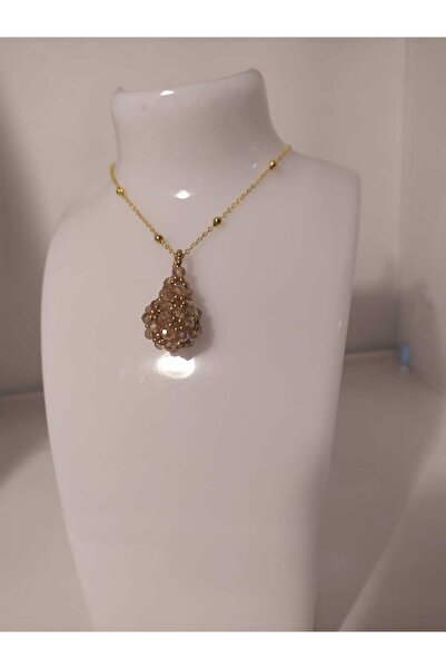 Sam Damla Cevşen Kolye - Orta Boy / El Yapımı Kristal Boncuk Örme /