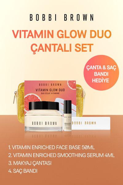 BOBBI BROWN Vitamin Glow Duo Çanta ve Saç Bandı Hediyeli Cilt Bakımı Seti