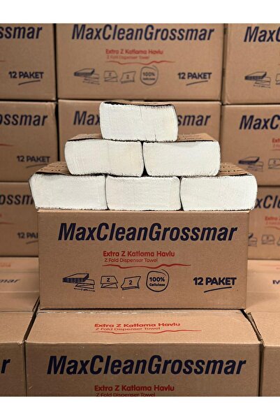 MaxCleanGrosmar Premium Z Katlama Havlu 100'lü 3 Paket Ebat:20x21 CM