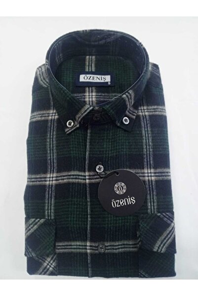 Özeniş Çift Cepli Kapaklı Kareli Kışlık Melanj Gömlek