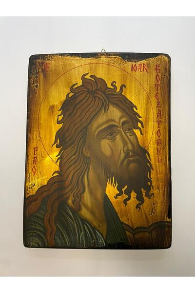 ICOANE ROMANESTI PICTATE MANUAL Hand-painted wooden icon with Saint John the Baptist Gifts