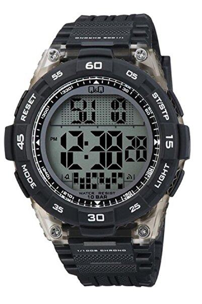 Q&Q ساعة يد شبابية G21A-002VY باللون الأسود مع منبه وتاريخ وساعة توقيت مضيئة