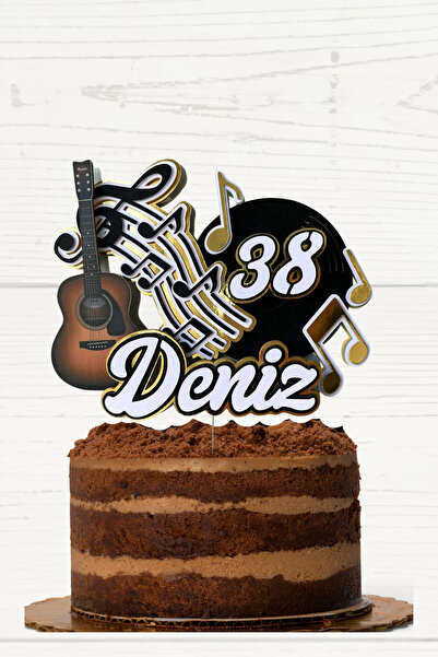 caketopper Gitar, Müzik, Enstrüman Temalı Genç Yetişkin Doğum Günü İsme Özel ...