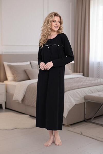 PREGNANT WORLD Women's Black Design Full Length Long Sleeve Plus Size (Oversi...