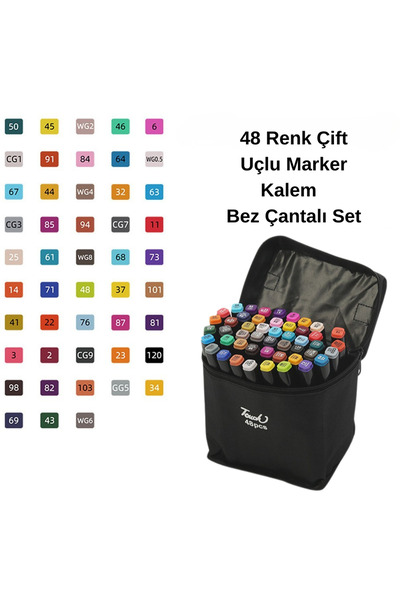 Buldug 48 Colors Dual Tip Marker Pen Set – Dual Tip Professional Marker with ...