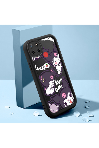 ucuc حافظة هاتف من السيليكون الأسود المتوافق مع هاتف Realme C25، مزودة بنمط ر...