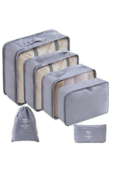 Generic 6 Set Packing Cubes for Travel, with Shoe,Toiletry Bag, Lightweight Suitcase Organizer, Washable