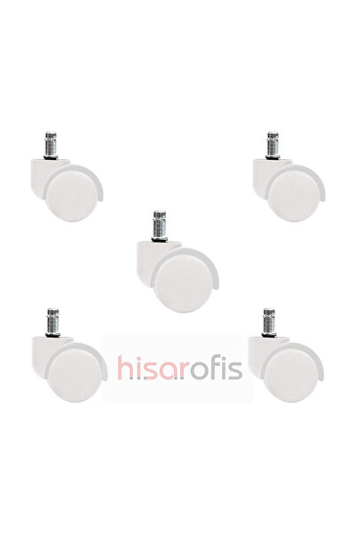 GOLDSİT Beyaz Ofis Koltuğu Tekerleği Kaliteli Sandalye Tekeri 5'li Oyuncu Koltuğu Tekerleği