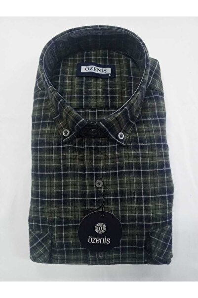 Özeniş Çift Cepli Kapaklı Kareli Kışlık Melanj Gömlek