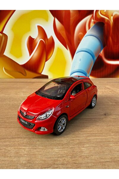 scntoys Opel Corsa Opc 1/36 Ölçek Diecast Araba Opel Corsa Kırmızı Çekbırak Açılan Kapılar Diecast Araba