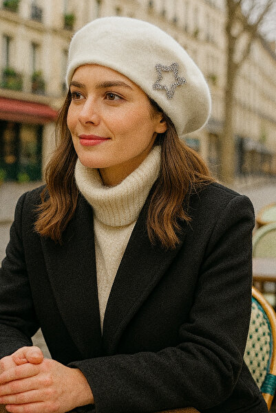 Modex Soft Texture Sparkling Star Detail Painter Beret