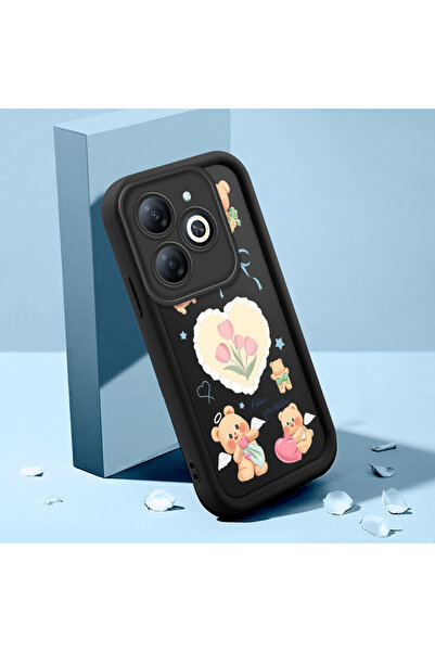 ucuc حافظة سيليكون سوداء متوافقة مع هاتف Infinix Hot 40i مقاومة للصدمات وذات ...