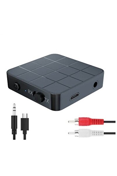 Edman Transmițător și receptor Bluetooth 5.0 2 în 1, audio stereo, wireless, pentru TV/PC/laptop/auto, negru