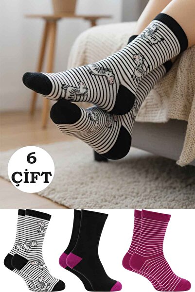 BENİSA ÇORAP Women's Patterned Socks 6 Pack