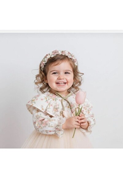 Cumino KIZ BEBEK - ÇOCUK ÇİÇEK DESENLİ TÜTÜLÜ ELBİSE ÖZEL GÜN ELBİSESİ DOĞUMG...