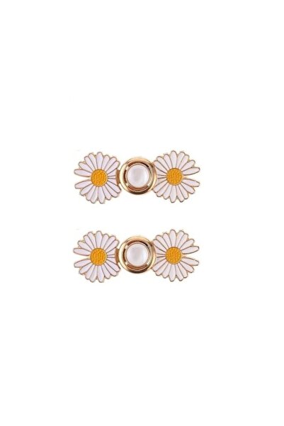 Sarphia Store Set of 2 jean accessories — waist-tightening buttons, zinc alloy, white/yellow