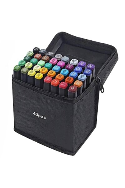 Edman Set de 40 de markere, vârfuri fine și late, geantă de depozitare, multi...