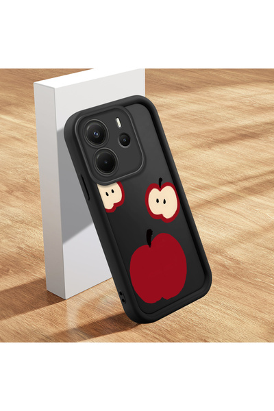 ucuc جراب هاتف Xiaomi Redmi Note 14 متوافق مع السيليكون الأسود ذو النمط المرح...