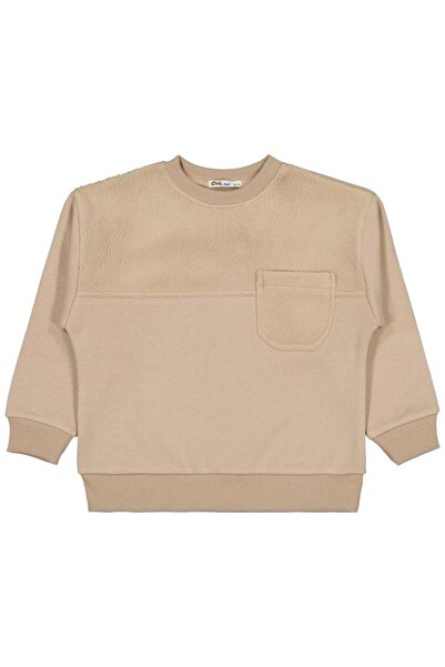 Civil Boys Plush Paneled 6-9 Years Old Sweatshirt - Brown 8-9 Years Old