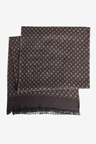 ALTINYILDIZ CLASSICS Men's Brown-Beige Soft Textured Warm Patterned Scarf