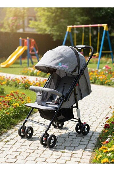 Crestj عربة أطفال من بيبي زون _ خفيفة للتنقل مع حاجز حماية أمامي ومظلة واسعة ...