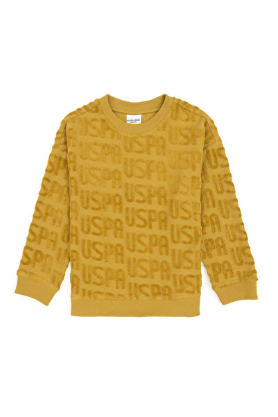 U.S. Polo Assn. Момчешка суитшърт с качулка в цвят горчица 50308515-VR151