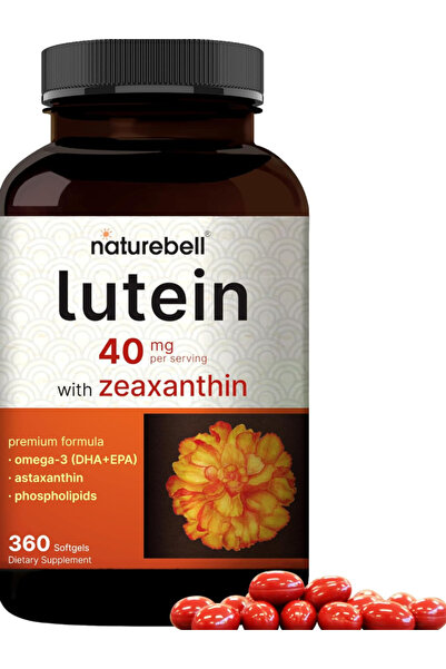 Naturebell Supplements, Lutein 40mg + Zeaxanthin 1,600mcg, 360 Softgels 4-in-...