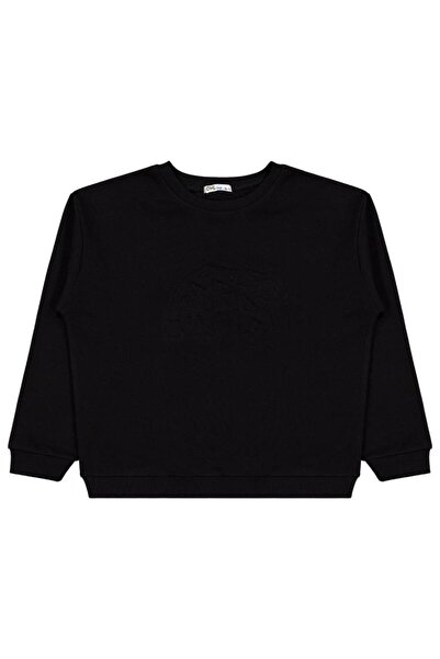 Civil Boys Bear Embroidered Sweatshirt for Ages 10-13 - Black 10-11 Years Old