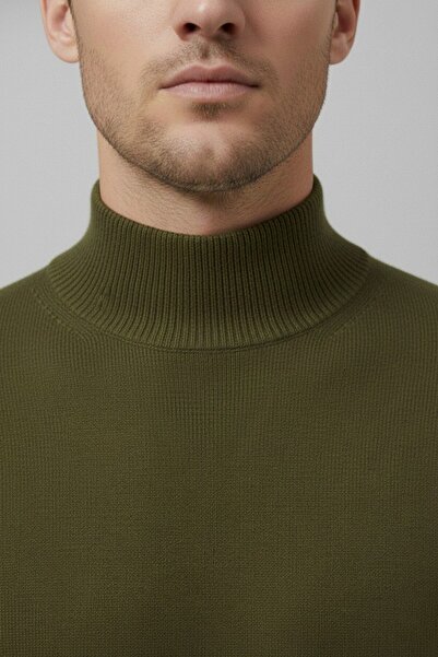 WKM Men's Slim Fit Soft Textured Anti-Pilling Half Turtleneck Knit Sweater