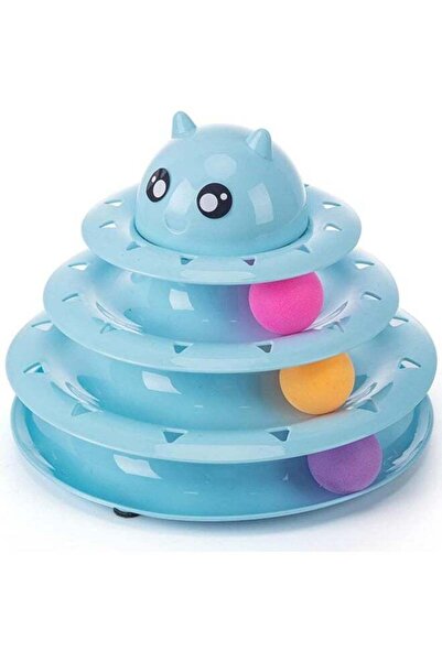 BLOOMING TIME Three Tier Turntable Interactive Pet Toy With 3 Rolling Balls -...