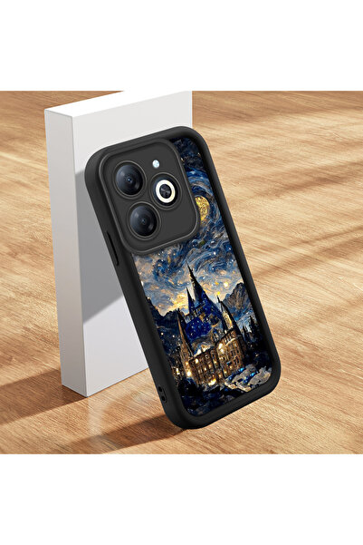 ucuc حافظة سيليكون سوداء بنمط السماء الساحرة المتوافقة مع هاتف Tecno Spark 20...