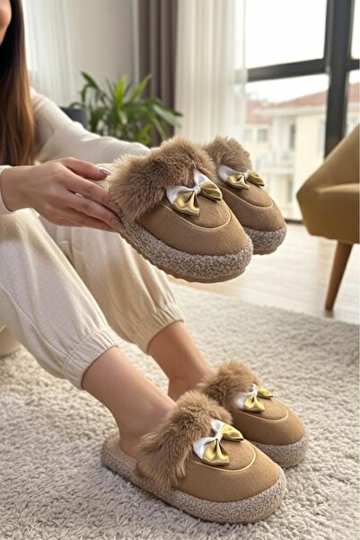 Oksit Romy Kurdela Women's Indoor Slippers Plush House Slippers Noiseless Sole Warm Stylish Furry Slippers