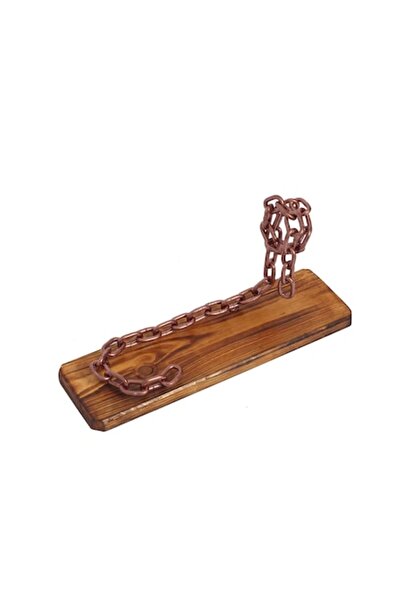 OEM Suport pentru sticle de vin cu lanț, lemn de brad tratat, alamă, 33x10x16 cm