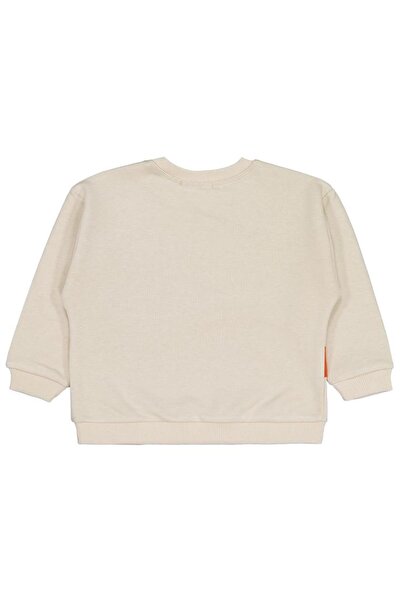 Civil Boys Pocket Letter Embroidered Sweatshirt for Ages 2-5 - Beige 4-5 Years