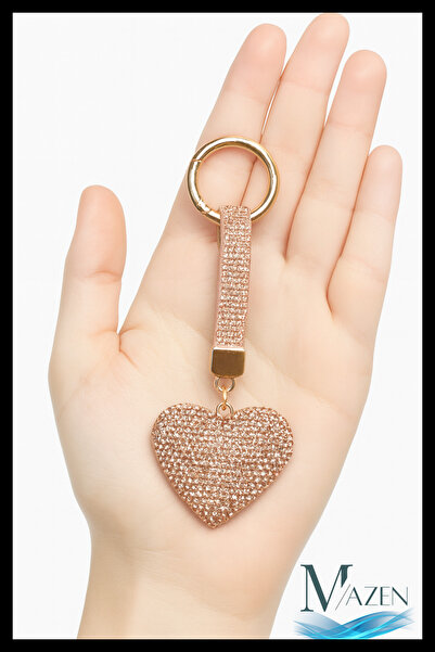 MAZEN سلسلة مفاتيح على شكل قلب مرصع بالأحجار |   سحر |   سلسلة مفاتيح على شكل حقيبة إكسسوار نسائي