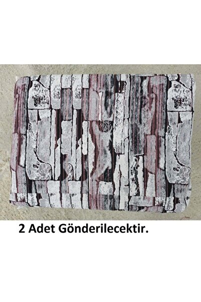 polo life 2Lİ Savan 4m2 Pamuklu Lastiksiz Halı Örtüsü (170x245)-Taş Desen Pudra