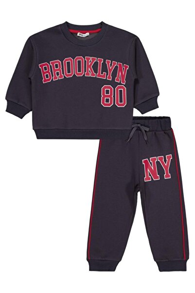 Civil Boys Brooklyn 80 Printed Piped 2-5 Years Old Tracksuit Set - Gray 5-6 Y...
