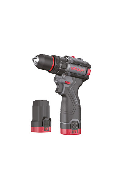 Grogh Kömürsüz Motorlu Şarjlı Darbeli Matkap 16V 2Ah GRX1634-2 BMC | Çift Vit...