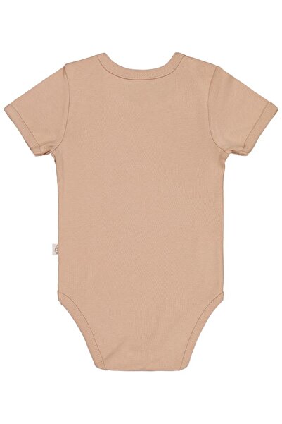 Civil Baby Solid Color Short Sleeve 3-9 Months Snap Fastener Bodysuit - Brown 9-12 Months