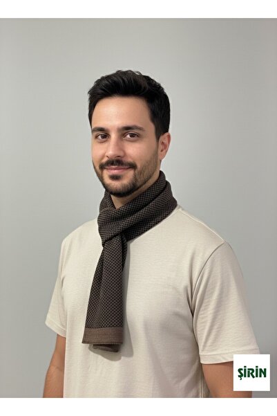 Şirin Giyim Aksesuar Чоловічий двосторонній картатий геометричний шарф, що зб...