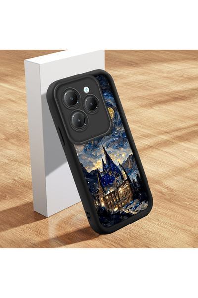 ucuc حافظة سيليكون سوداء بنمط السماء الساحرة المتوافقة مع هاتف Infinix Hot 40...