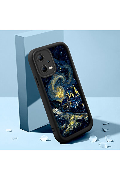 ucuc حافظة سيليكون سوداء متوافقة مع هاتف Xiaomi Poco X5 5G بنمط السماء الساحرة