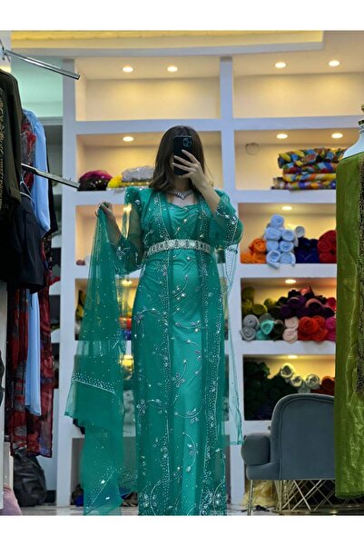 SOLİN YÖRESEL Kadın Yöresel Düğünlük Kaftan Abiye Elbise(Görseldeki aksesuarl...