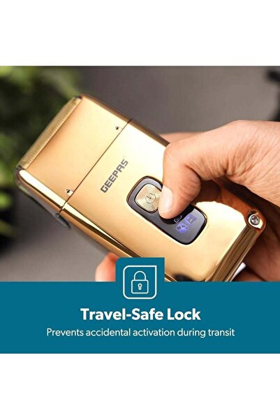 Geepas ماكينة حلاقة كهربائية للرجال GSR57520UK، مقاومة للماء، مزودة بمنفذ USB-C