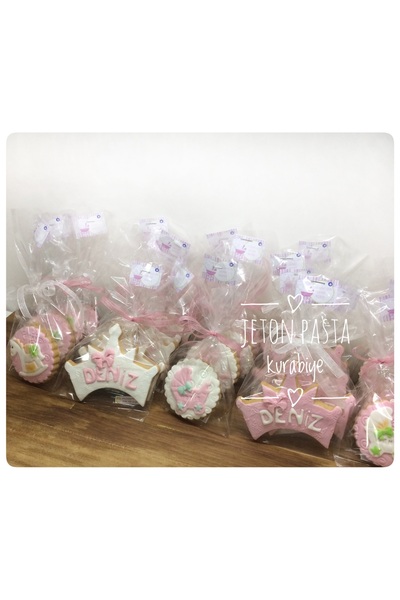 Jeton Pasta Bebek Kurabiyesi Doğum Hediyesi Butik Kurabiye 15 adet
