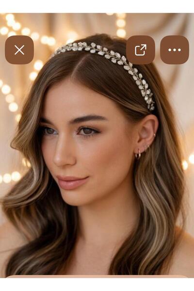 Yeşil Atölye إكسسوار شعر تاج الخطوبة التقليدي للعروس